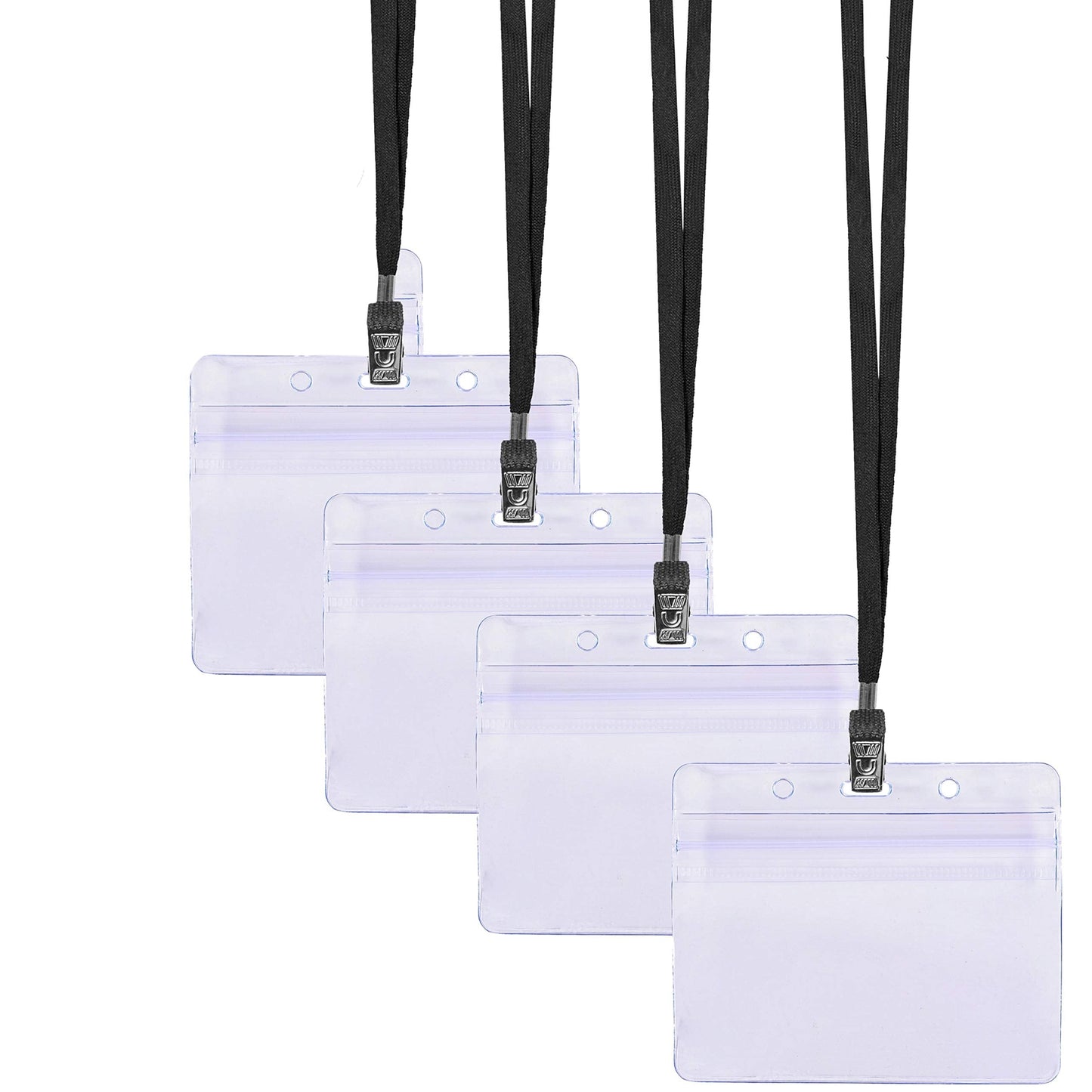 SEE-IT! 330 pcs Make 110 Name Tag Holders with Lanyards and White Insert Cards, Quick Load No Zipper Badge Protector ID Holder Heavy Duty Reusable Business School Church Conference