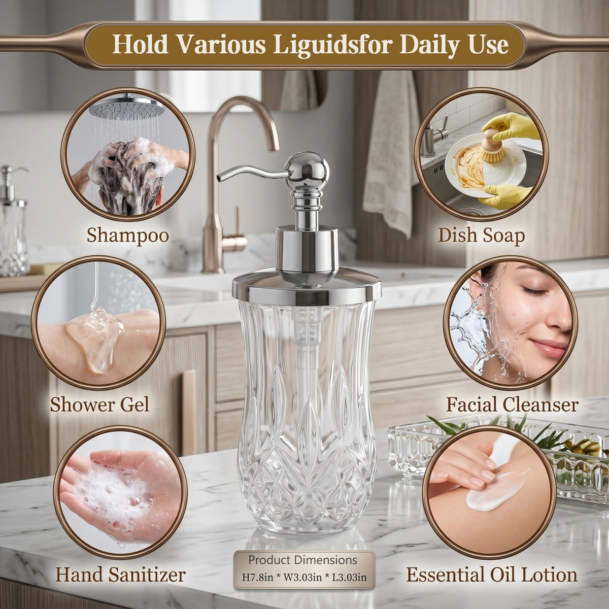 2 Pack 9Oz Clear Soap Dispenser (2 Count)