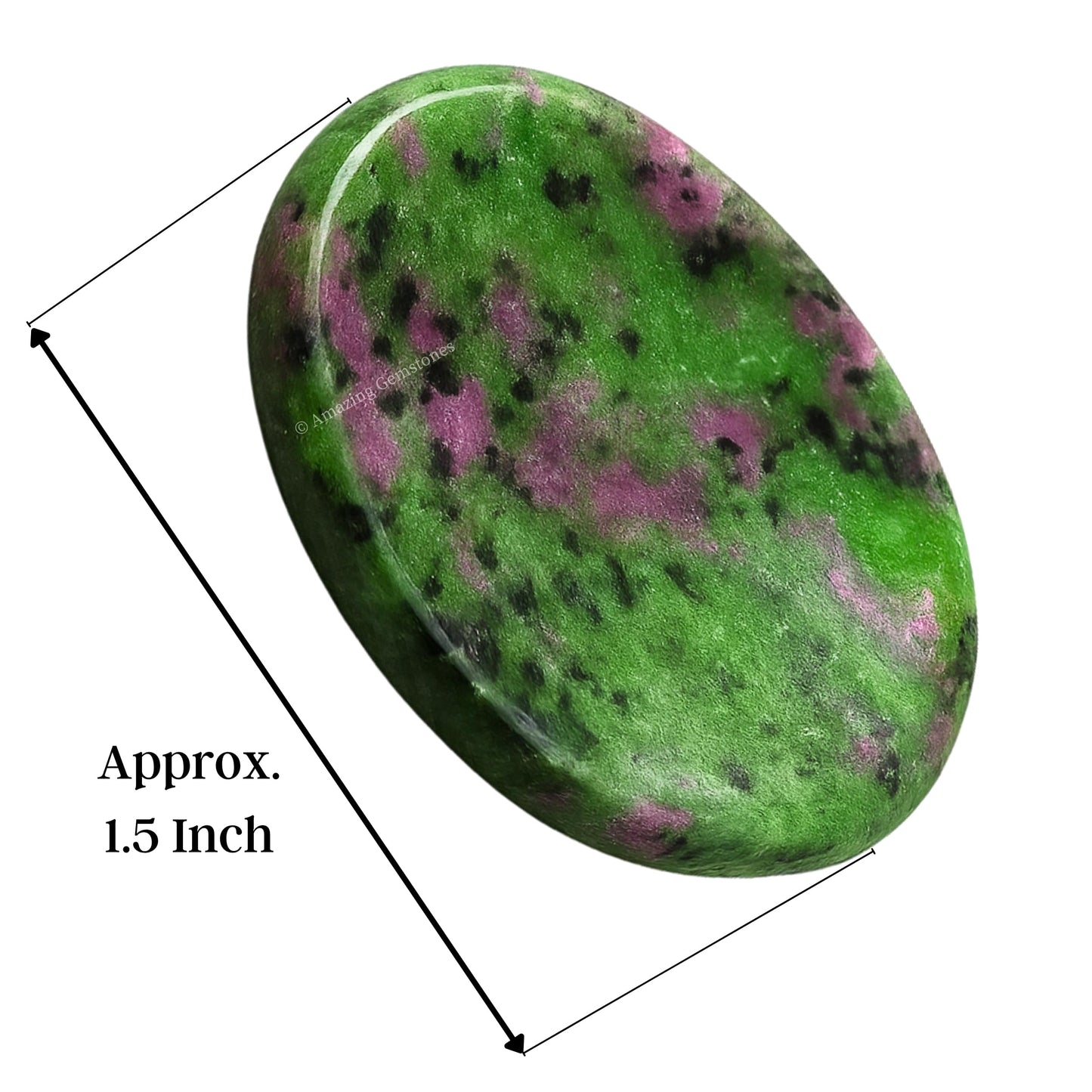 Amazing Gemstone Ruby Zoisite Worry Stone Crystals and Healing Stones - Worry Stones for Stress Relief Gifts - Piedra Crystal Fidget for Meditation, Relaxation - Unique Stocking Stuffers
