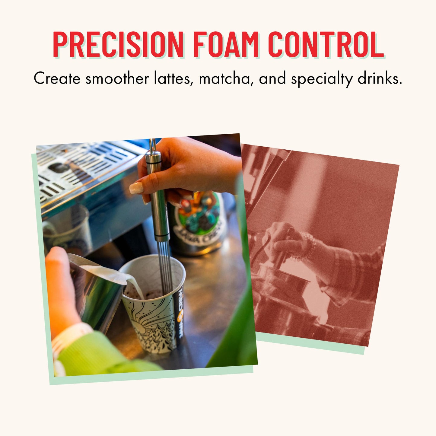 Baristir by Gosh That's Good – Barista Mixing Tool for Coffee Shops | Handheld Stirrer for Coffee, Matcha, Tea | No Clumps, Excellent Foam Control