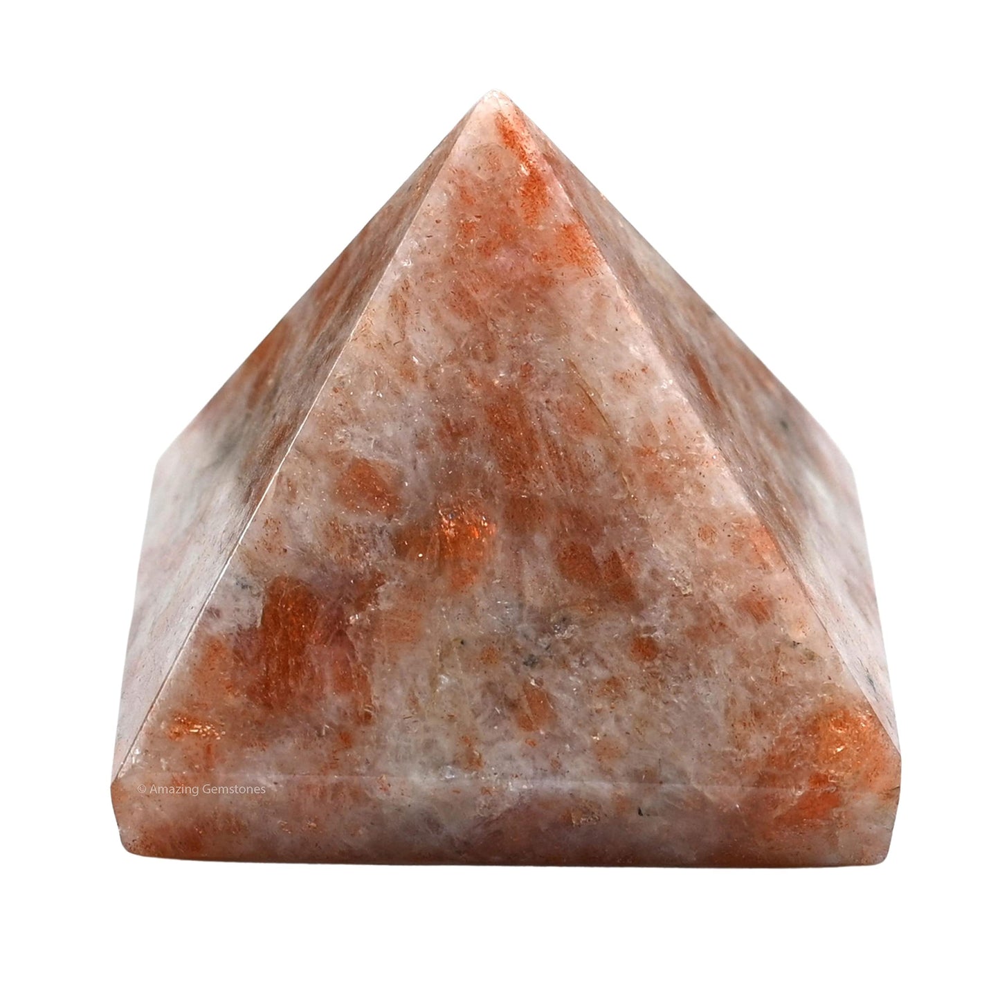 Amazing Gemstone Sunstone Pyramid Crystal Healing Stones - 2" Great Pyramid Figurine of Natural Stone Pyramid for Meditation, Reiki, Chakra Balancing and Crystal Pyramids Grid