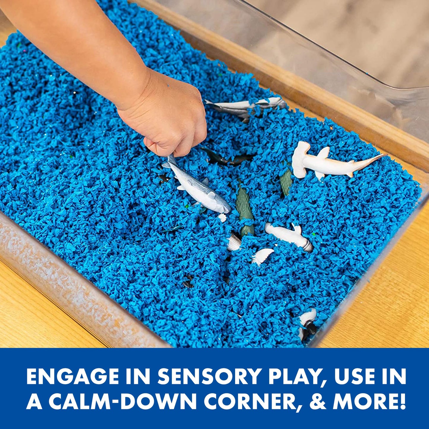 Educational Insights Pluffle(R) 4-Pack - Sensory Bin Foam Set, No Mess Alternative to Sand Toys & Slime for Toddlers at Home or in the Classroom, Fun Sensory Table Filler, Gift for Kids Ages 3+