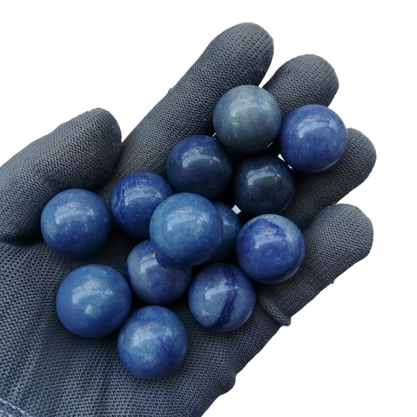 Sunshcat Natural Blue Aventurine 0.78 Inchs Crystals and Healing Stone Ball Set,Home Desktop Feng Shui Array Decoration(7 Pieces) ﻿