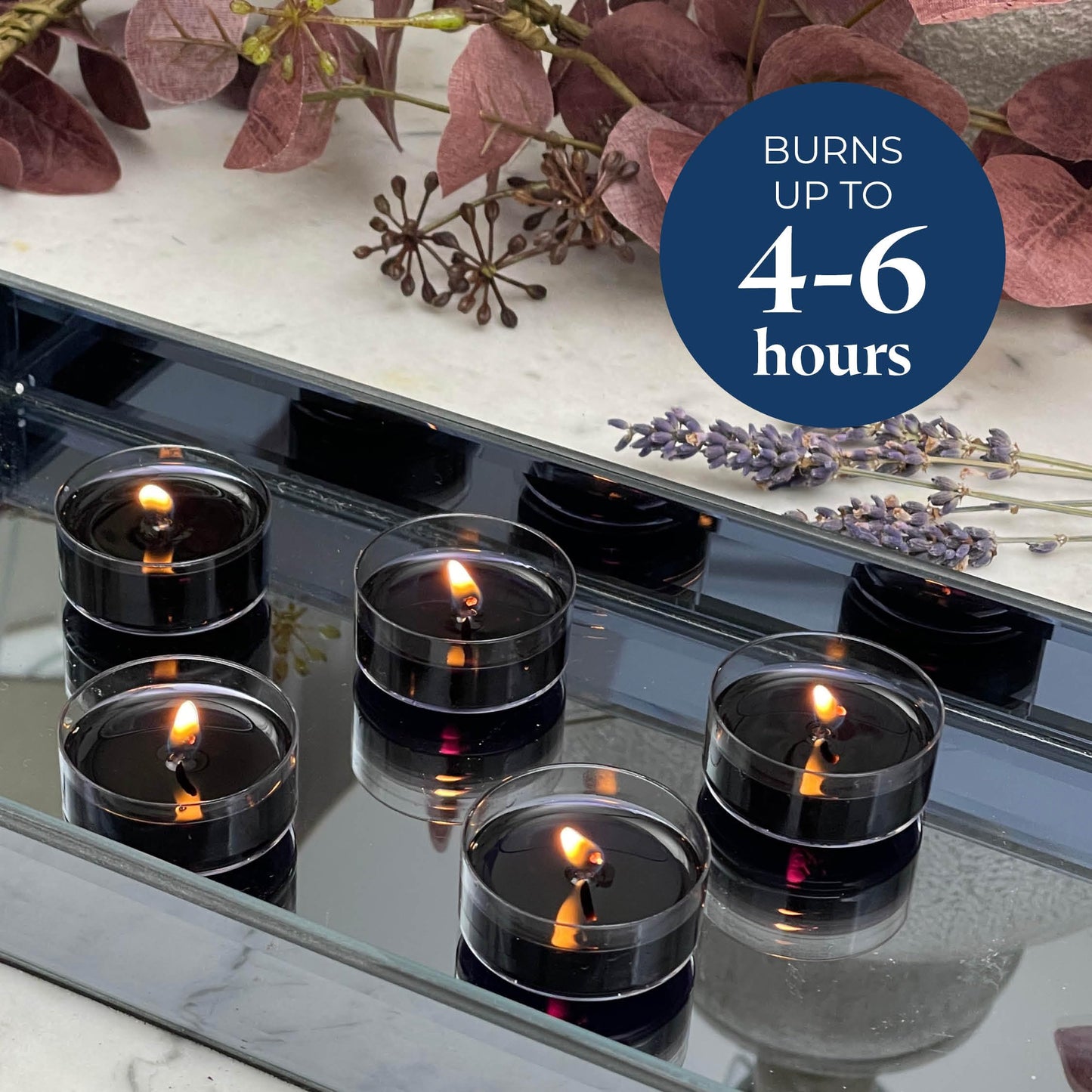 PartyLite Tea Light Candles, Twilight Lavender, Lavender & Tonka Bean with Soft Musk Scent, Gift Set of 12 with up to 4 to 6 Hours Burn Time, Ideal for Home Decor, Gifting & Celebration