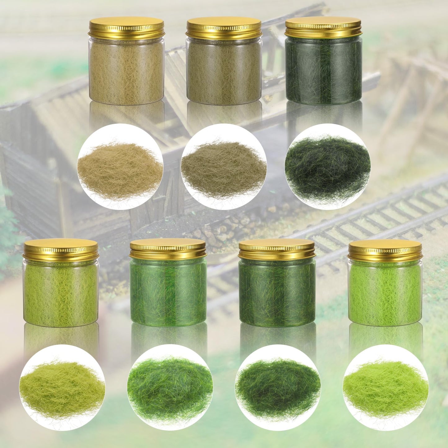 CoCud Model Grass Terrain Powder, 185ml Capacity, Fake Miniature Flower Grass Tree 5mm Nylon Flaxen - (Applications: DIY Dollhouse Fairy Garden Model Railway Landscape)