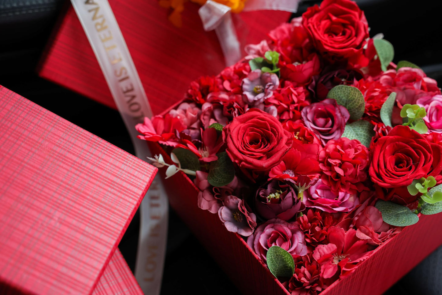 4-Piece Gifts Boxes with Lids for Presents, Red Plaid Textured, Cardboard Gift Boxes, Valentine, Suprise Gift Box, Home Decor, Decorative Storage Boxes, Flower Box, Mother Day Box Wrapping Boxes