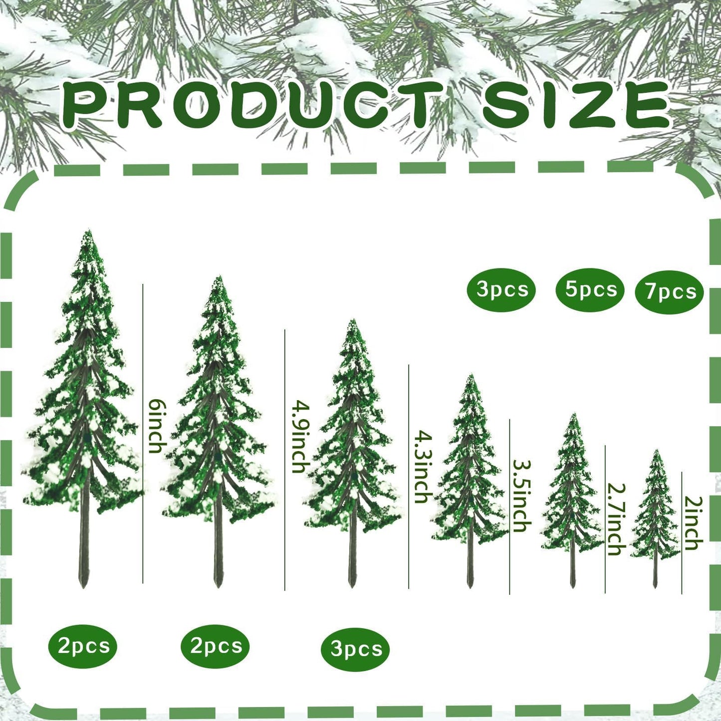 Warmtree 22PCS Mixed Scale Model Trees, Mini Snow Pine Model Trees 2-6 Inch, for Diorama Supplies Christmas Accessories Miniature Christmas Trees Micro Train Landscape Railway Sand Table
