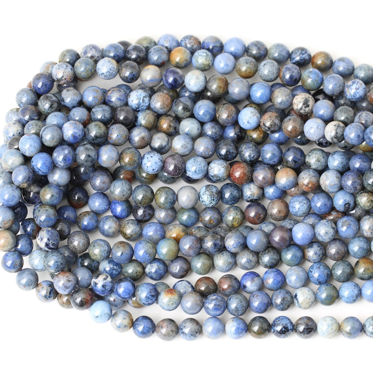 CHEAVIAN 45PCS 8mm Natural Sunset dumortierite Gemstone Beads Round Loose Beads for Jewelry Making 1 Strand 15"
