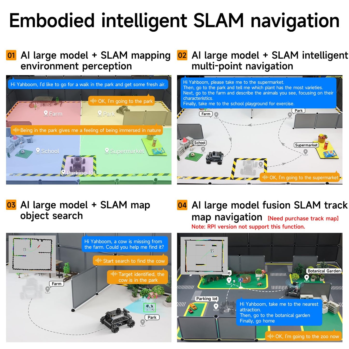 Yahboom ROS2 Smart Car,Raspberry Pi5-8GB Rosmaster M1 Multimodal AI Vision Large Model, SLAM Navigation Programming, Mecanum Wheels Robot (Standard Ver Without Pi5-8GB)