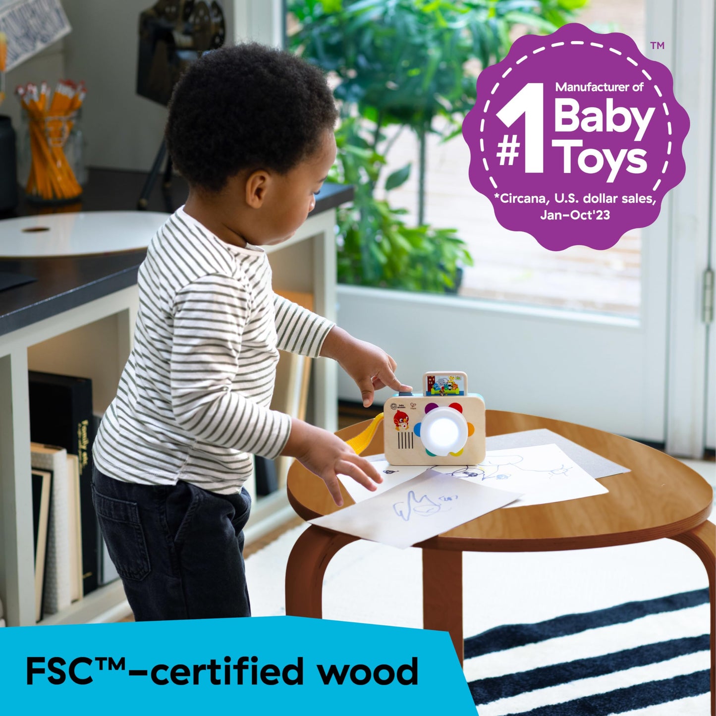 Baby Einstein + Hape Learning Lens Toy Camera for Pretend Play, Ages 6 Months and Up