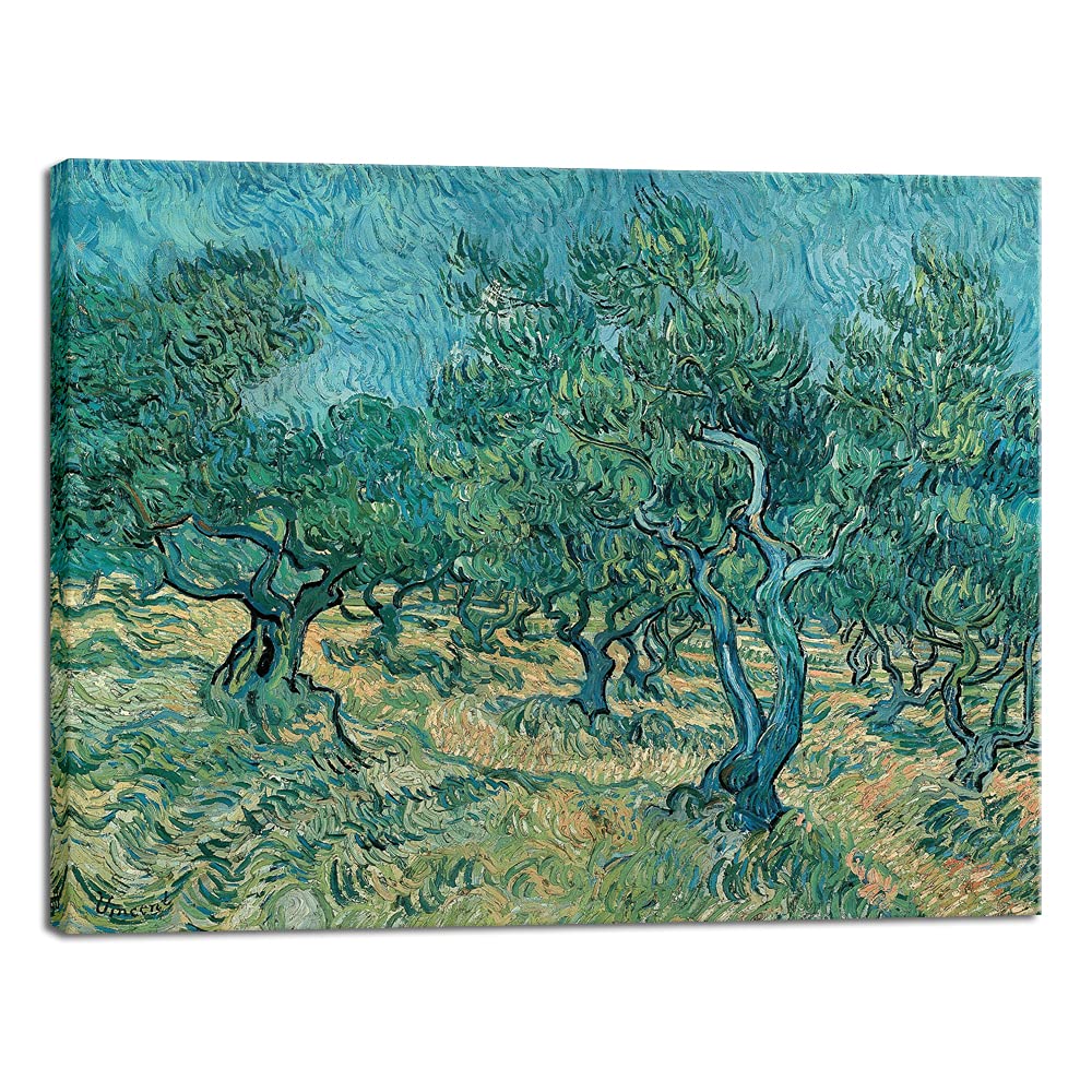 Wieco Art Olive Grove 2 Canvas Print of Vincent Van Gogh Wall Art Paintings Reproduction Field Pictures Artwork for Wall Decor and Home Decorations