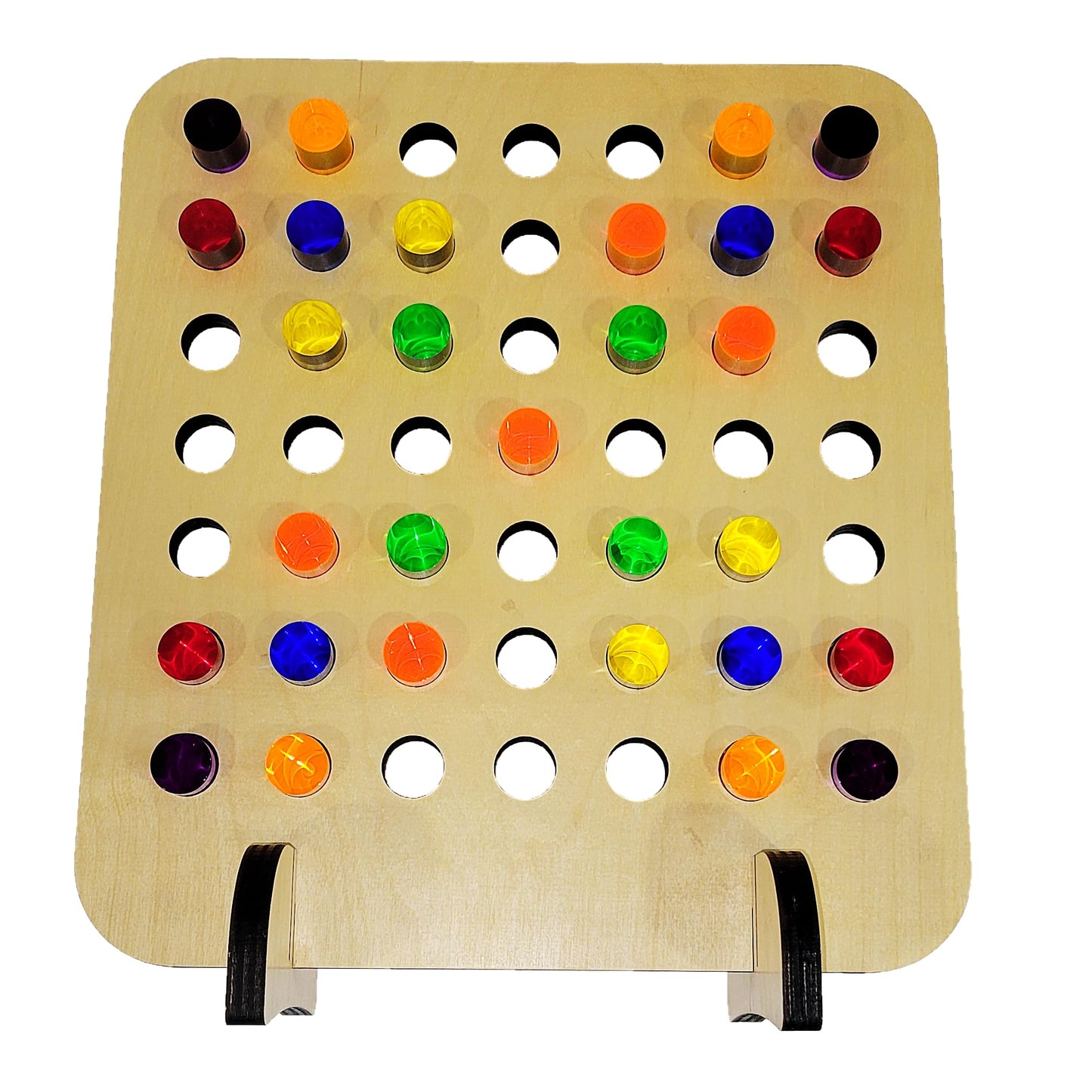 SUPREMETECH Rainbow Peg Board | Montessori Shape and Color for Kids | Wooden and Acrylic Manipulatives Materials