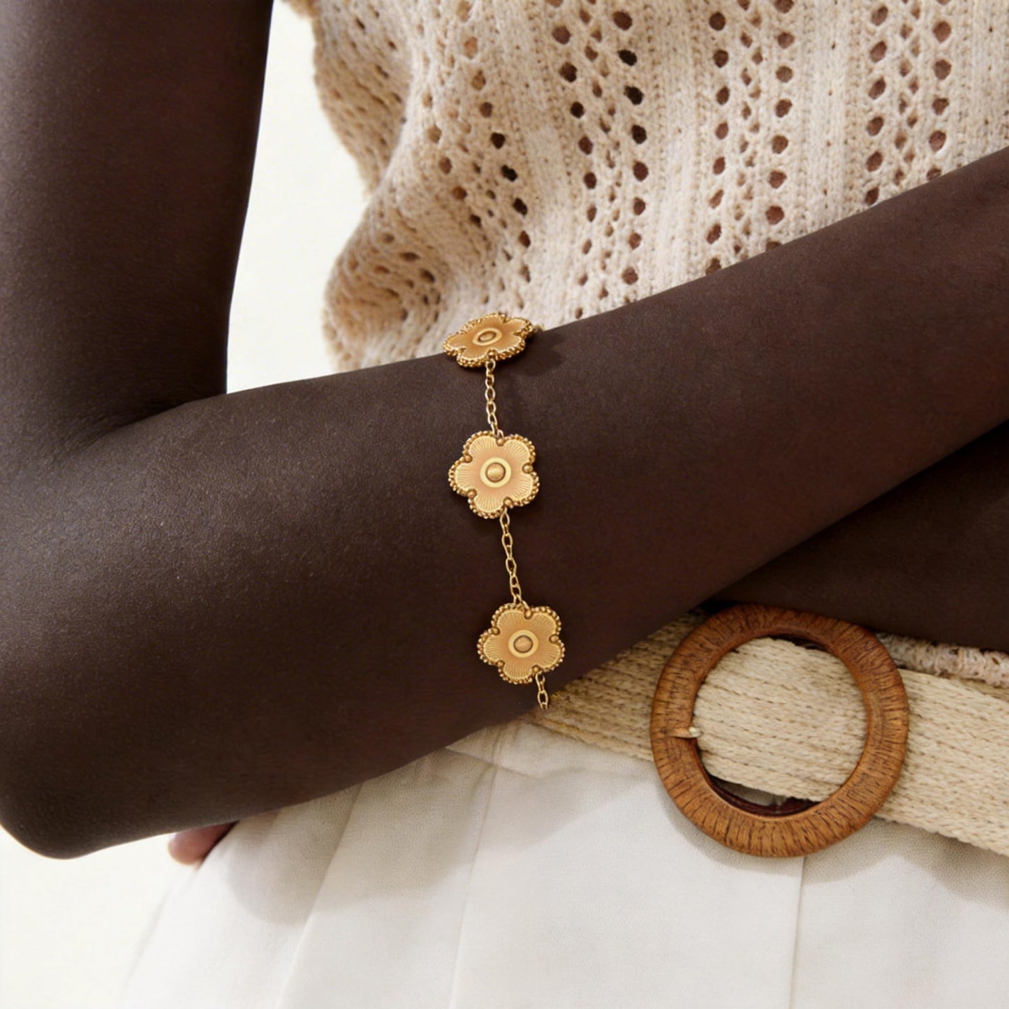 PCY Gold Bracelets For Women,3PC Bangle Gold Plated Bracelets For Women,Trendy Statement Cuff Stackable Bangles Set,Fashion Jewelry for Women. (Medium, Lucky Gift)
