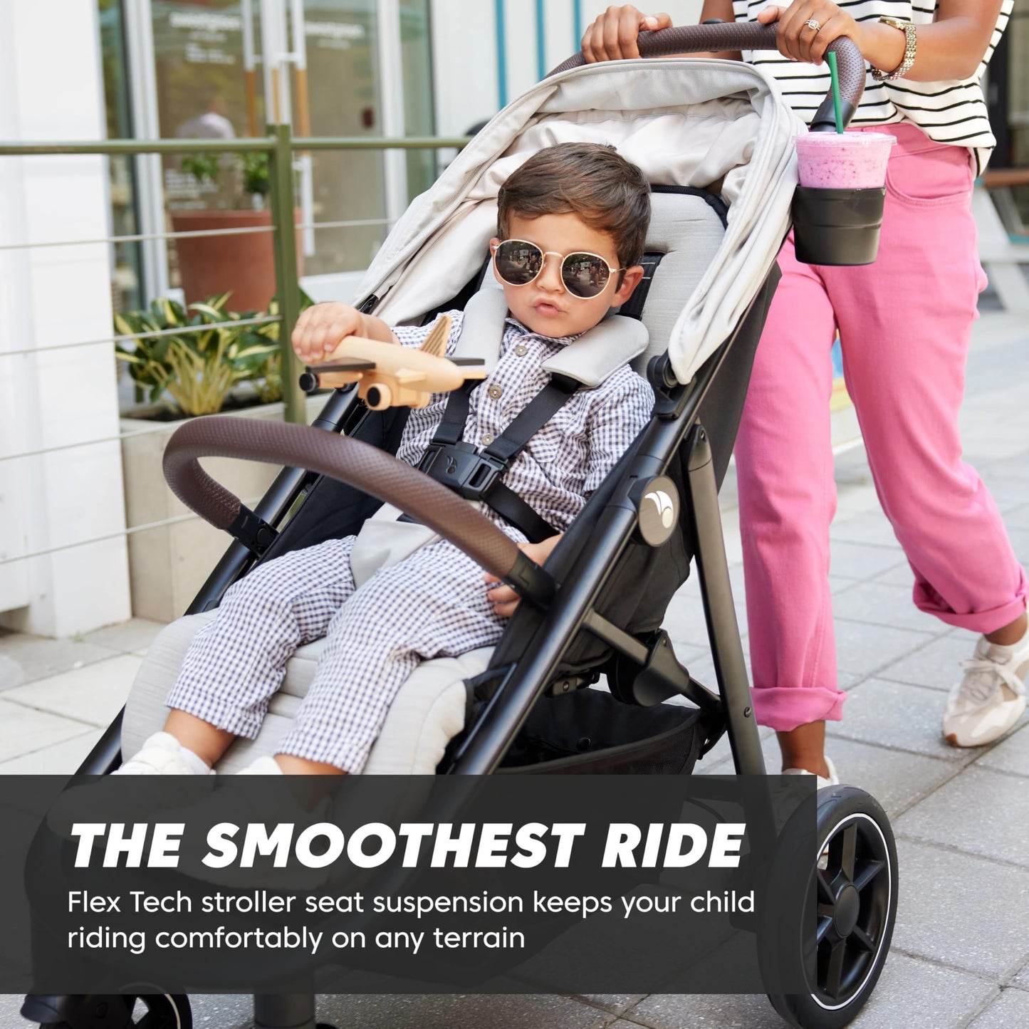 Baby Jogger® City Mini Air Lightweight Stroller, Compact Baby Stroller with All-Terrain Wheel Suspension Adjustable Seat with Calf Support Compact Fold, Rich Black