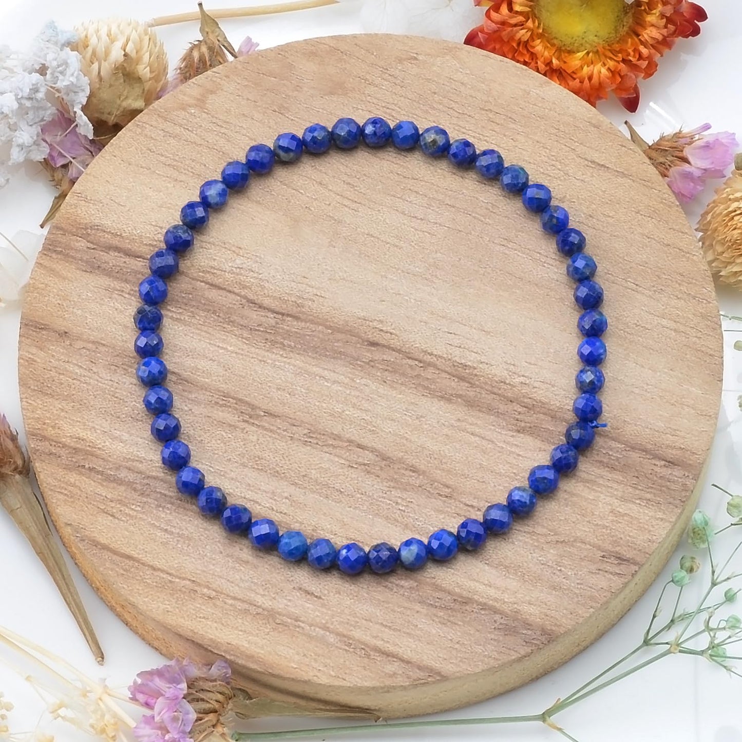 MASSIVE BEADS Natural Genuine Gemstone Beads Healing Crystal Chakra Reiki Jewelry Faceted Round Beads Bracelets (Lapis, 3mm)