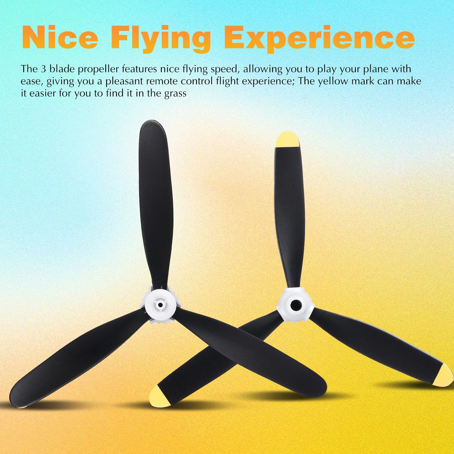 Jenaai 3 Sets RC Plane Propeller 3 Blade Propeller Compatible with F4U 761-8 761-9 761-16 T28 P47 Fighter Remote Control, Radio Controlled Plane with Adapters(400 mm)