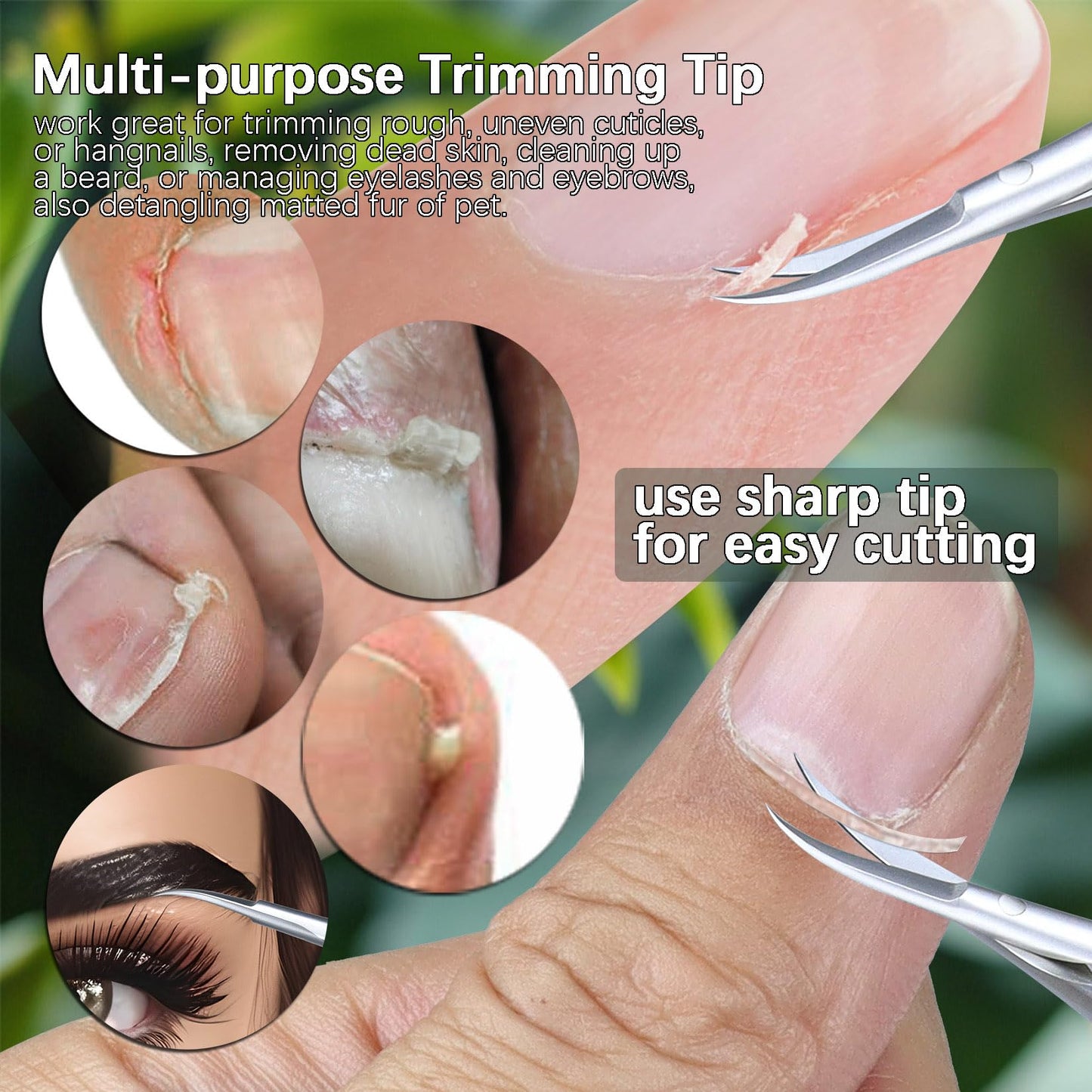 XGIZMOO Cuticle Scissors Extra Fine Curved Professional Ultra Sharp Precise Pointed Tip Cuticle Trimmer Cutter for Hang Nails and Dry Skin