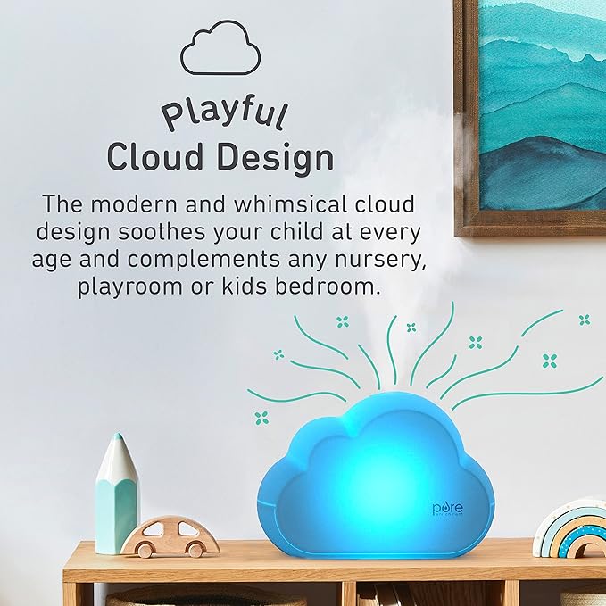Pure Enrichment PureBaby Cloud Ultrasonic Cool Mist Humidifier - Quiet Variable Mist for up to 24 Hrs, Color Night Light, BPA-Free, Ideal for Baby
