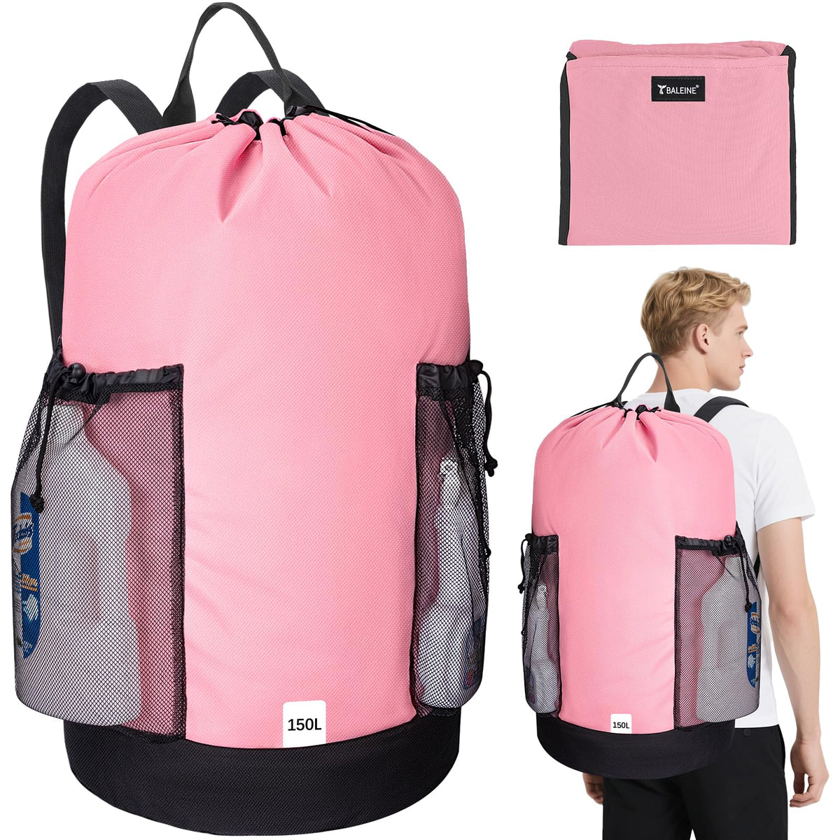 2PK 150L Laundry Bag Backpack (2 Count)