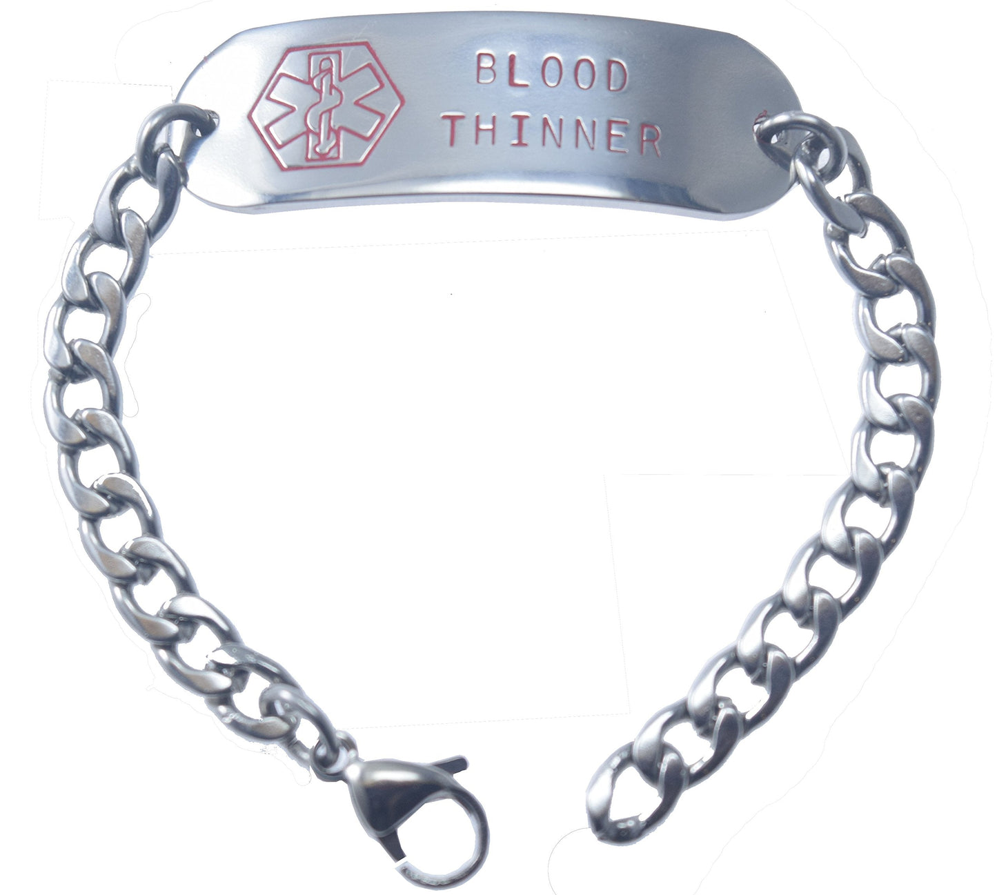 Personalized Medical Alert Bracelet, Customizable on both sides, multiple sizes, Adjustable, Stainless steel