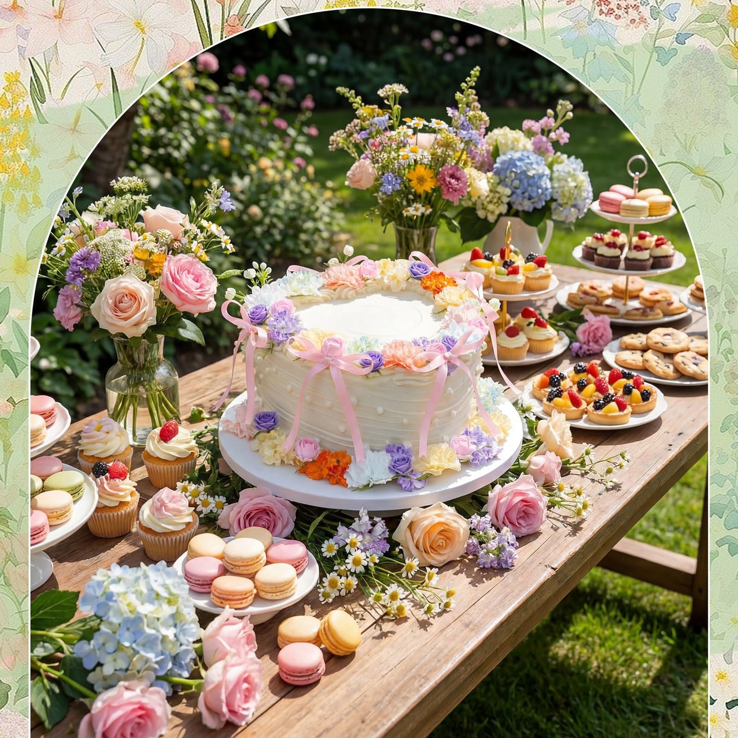 Juinte 30 Pcs Peony Cake Topper Decorations Artificial Wildflower Cake Decorations Floral Cakes Toppers for Wedding Baby Shower Birthday Party Supplies