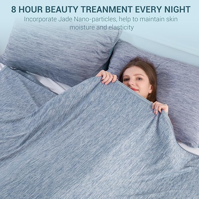 Elegear Revolutionary Cooling Blanket Queen Absorbs Heat to Keep Body Cool for Night Sweats, Arc-Chill Cool 3.0 Fiber Q-Max>0.5 for Hot Sleepers, Lightweight Summer Cold Blankets for Sleeping, Blue