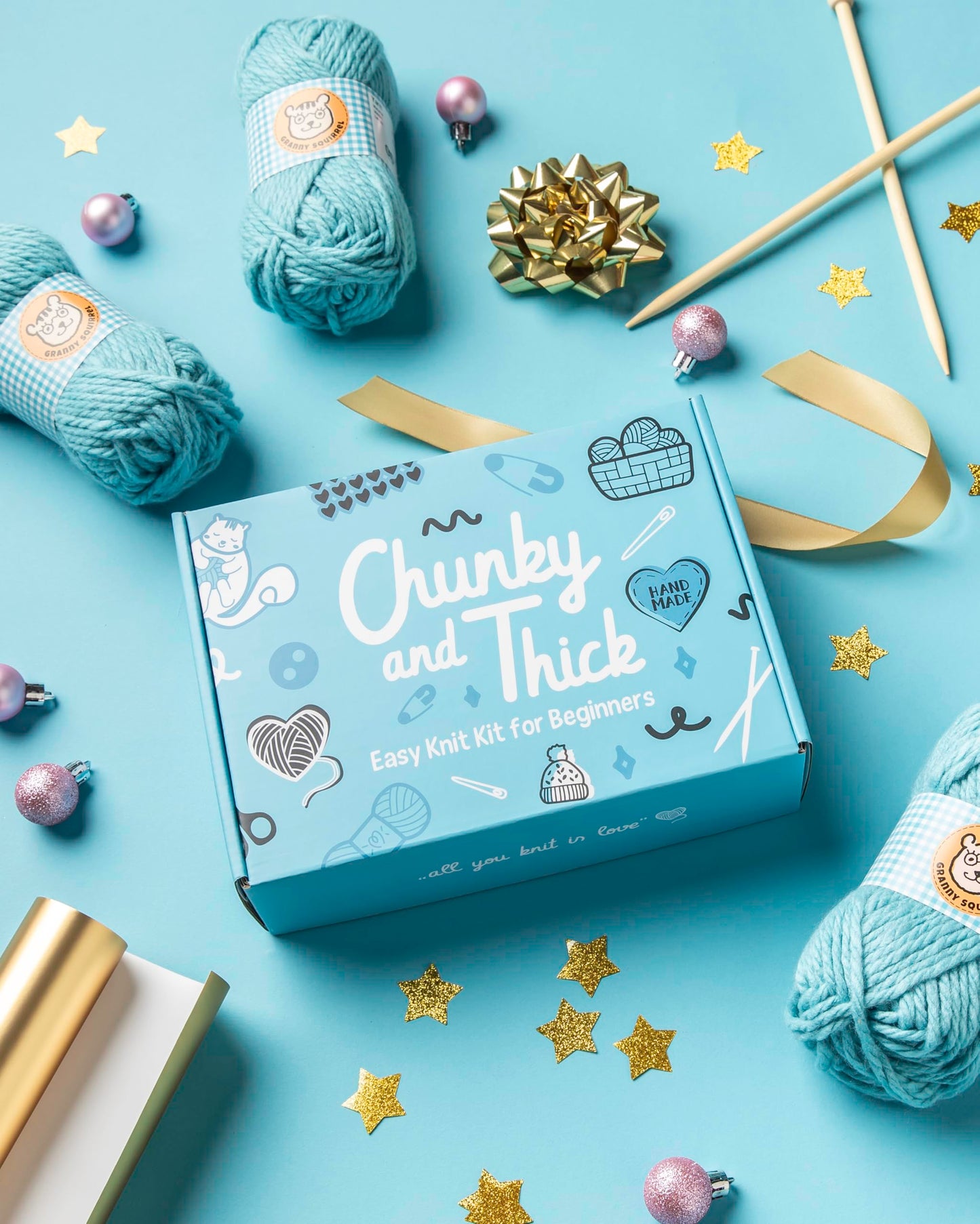 Complete Knitting Kit for Beginners - Learn to Knit Kit with Knitting Accessories Like Thick Beginner Yarn, Bamboo Needles for Beginners & More - Includes Video Tutorials & Written Guide