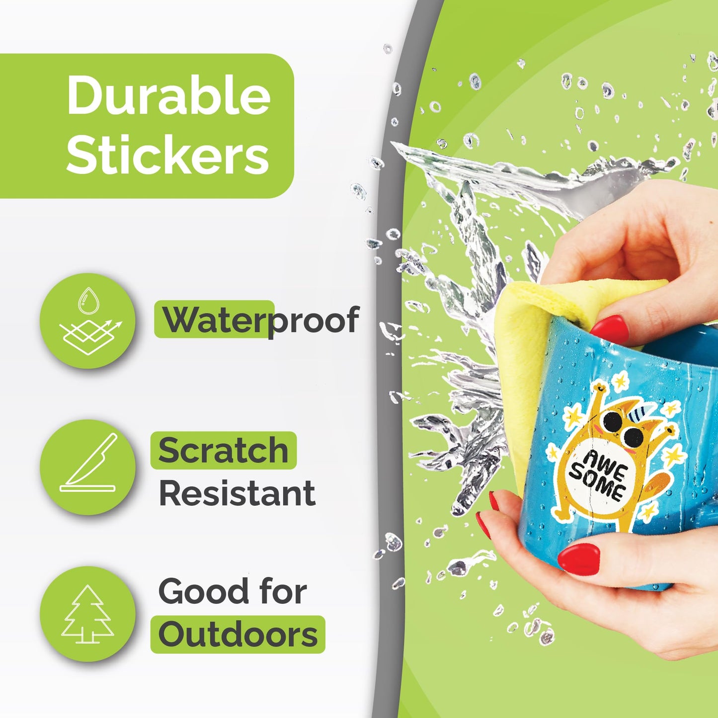 Premium Printable Vinyl Sticker Paper for Inkjet Printer - 34 Sheets Self-Adhesive Sheets Matte White Waterproof, Dries Quickly Vivid Colors, Holds Ink Well - Tear Resistant