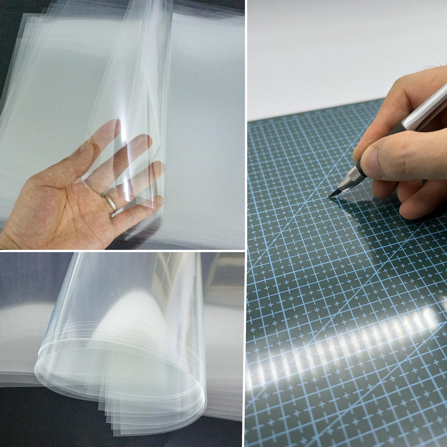 neglex 20PCS 4 Mil 12 X 24 Inch Clear Plastic Sheets, Blank Mylar Stencil Sheets,Clear Acetate Sheets for Cricut Crafts, Clear Plastic Sheets for Crafts and Cutting Machine