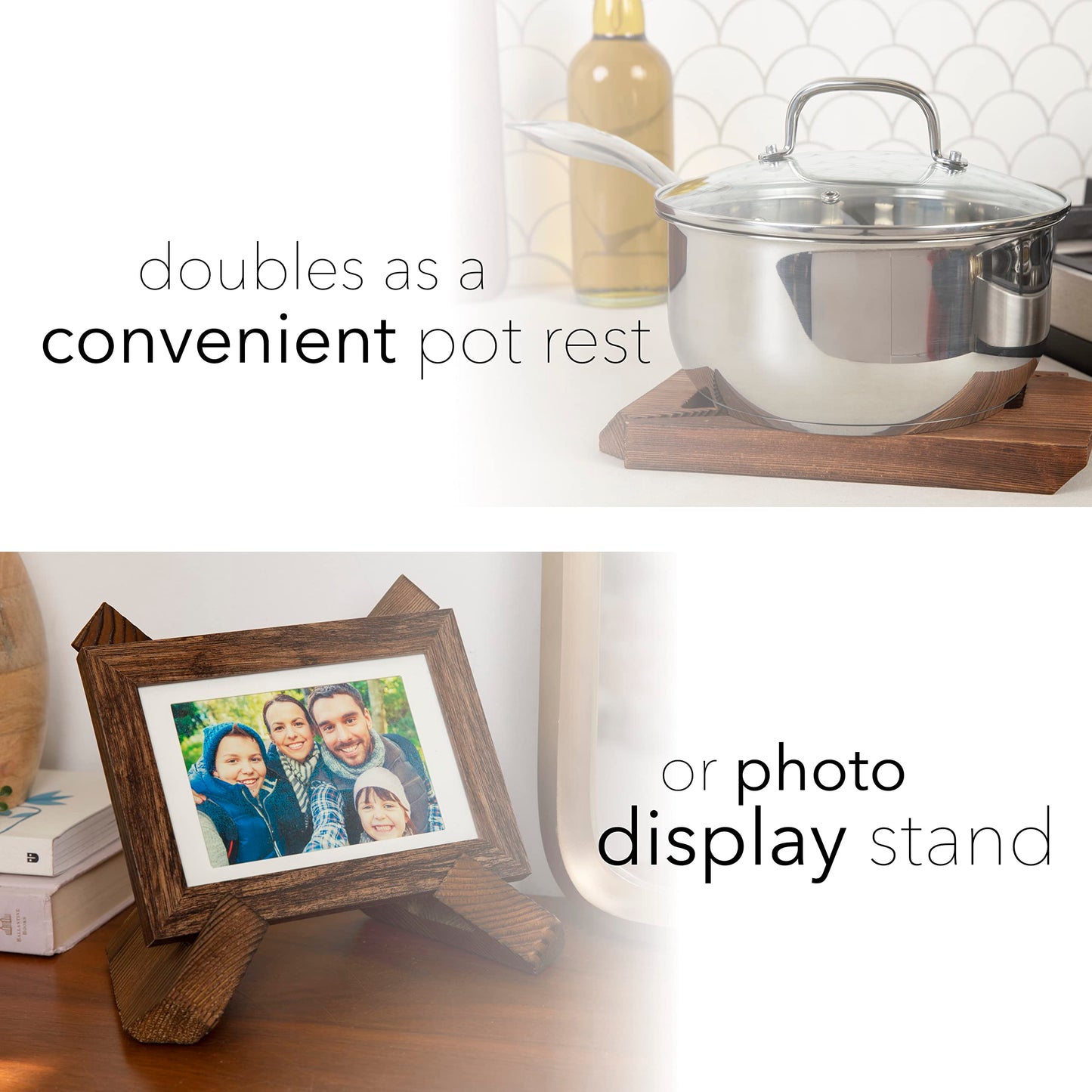Willow & Croft Recipe Holder. Cookbook Stand. Rustic Farmhouse Plate Display Stand, Photo Picture Frame Display, Cookbook Holder, Recipe Book Holder. Distressed Cook Book Stand for Kitchen Counter.