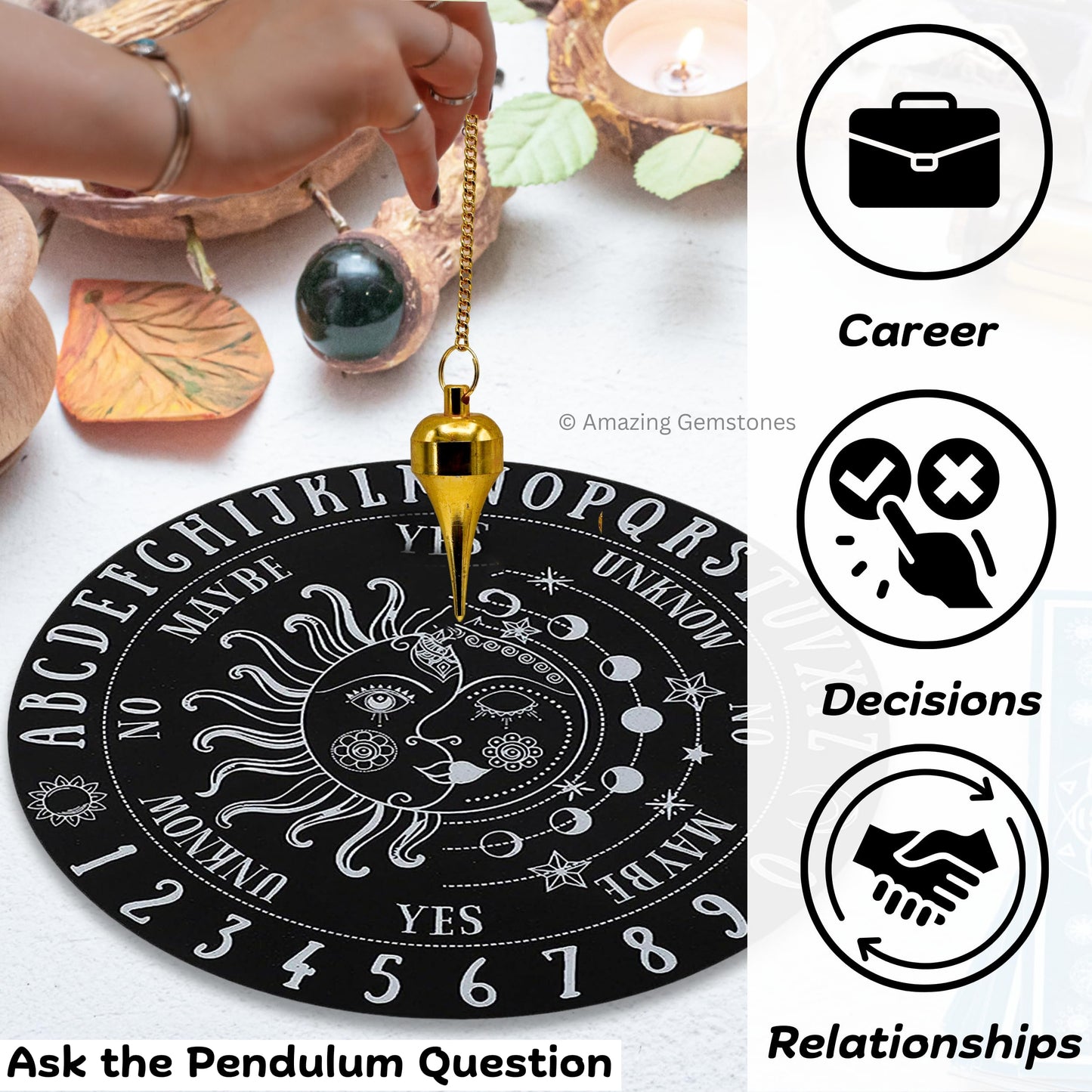 Amazing Gemstone Healing Metal Pendulums for Divination, Gold Point Dome Cone Steel Copper Pendulum High Energy Pendulo de Bronce Pendulos de Mesa MP39