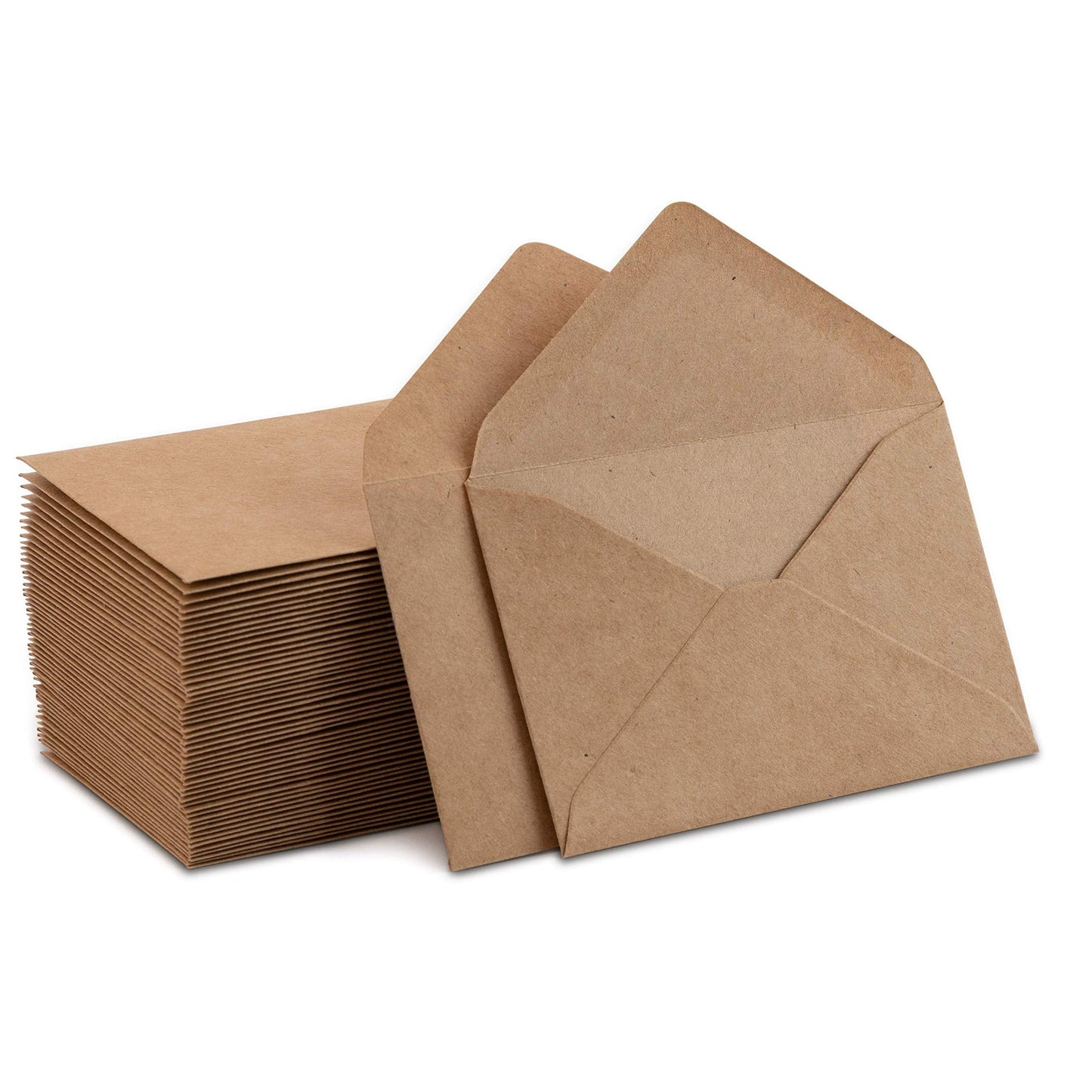 Kraft Mini Envelopes Brown Kraft Gummed Envelopes for Gift Cards and Business Cards (4"x2.75" 60 Pack)