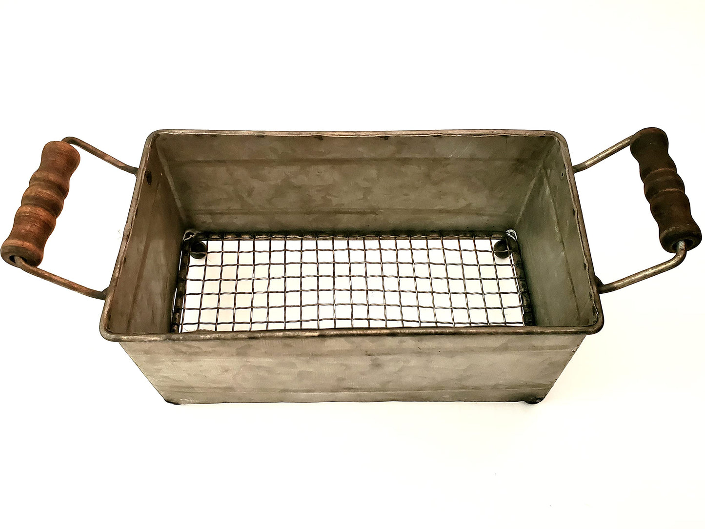 Galvanized Metal Rectangle Container, 11 inches x 4.5 inches x 4.5 inches