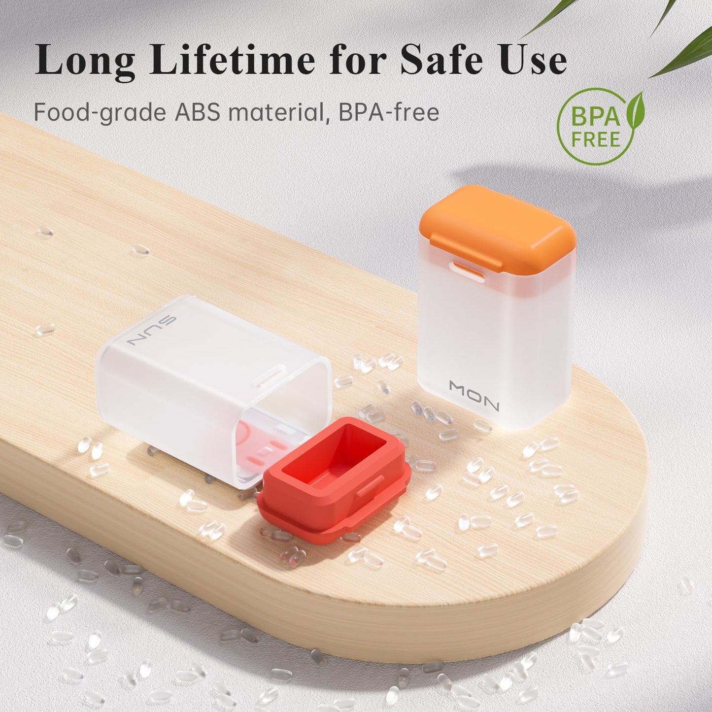 KOVIUU Weekly Pill Organizer Magnetic, Removable Pill Box 7 Day 1 Time a Day, Large Pill Case Travel, Week Once Daily Medication Dispenser, Medicine Container Holder for Supplement Vitamin, White
