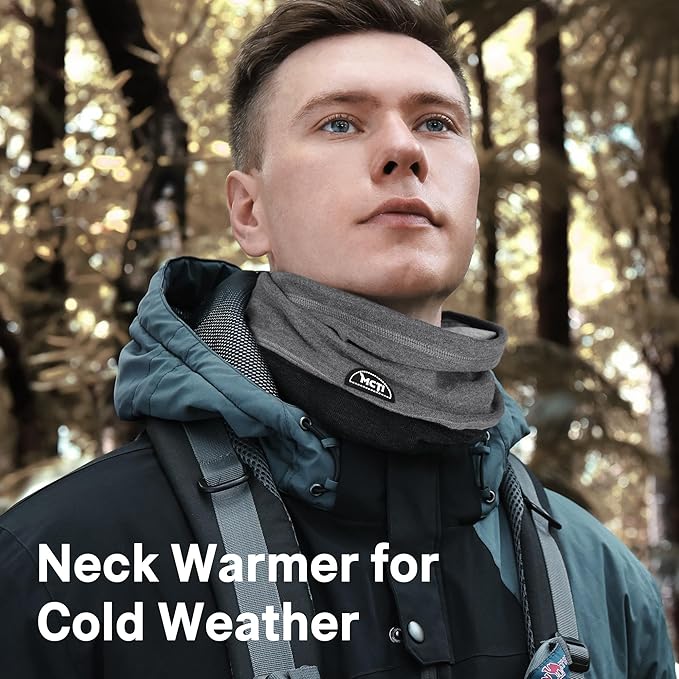 MCTi Neck Gaiter Warmer Winter Fleece Scarves Beanie Hat for Skiing Cycling Elastic Closure