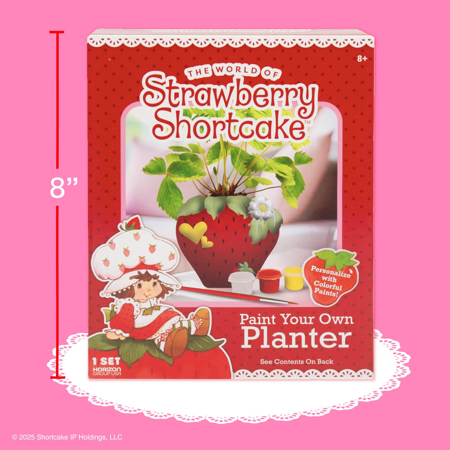 Horizon Group USA Paint Your Own Figurine Kit, DIY Art Project for Kids, Strawberry Shortcake Planter