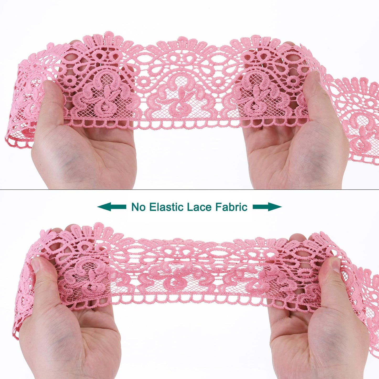 MECCANIXITY 4 Inch Wide 5 Yard Lace Ribbon Floral Pattern White Lace Trim Ribbon Milk Silk Lace Trim for Sewing Making, DIY Crafts,Gift Wrapping, Wedding Decor