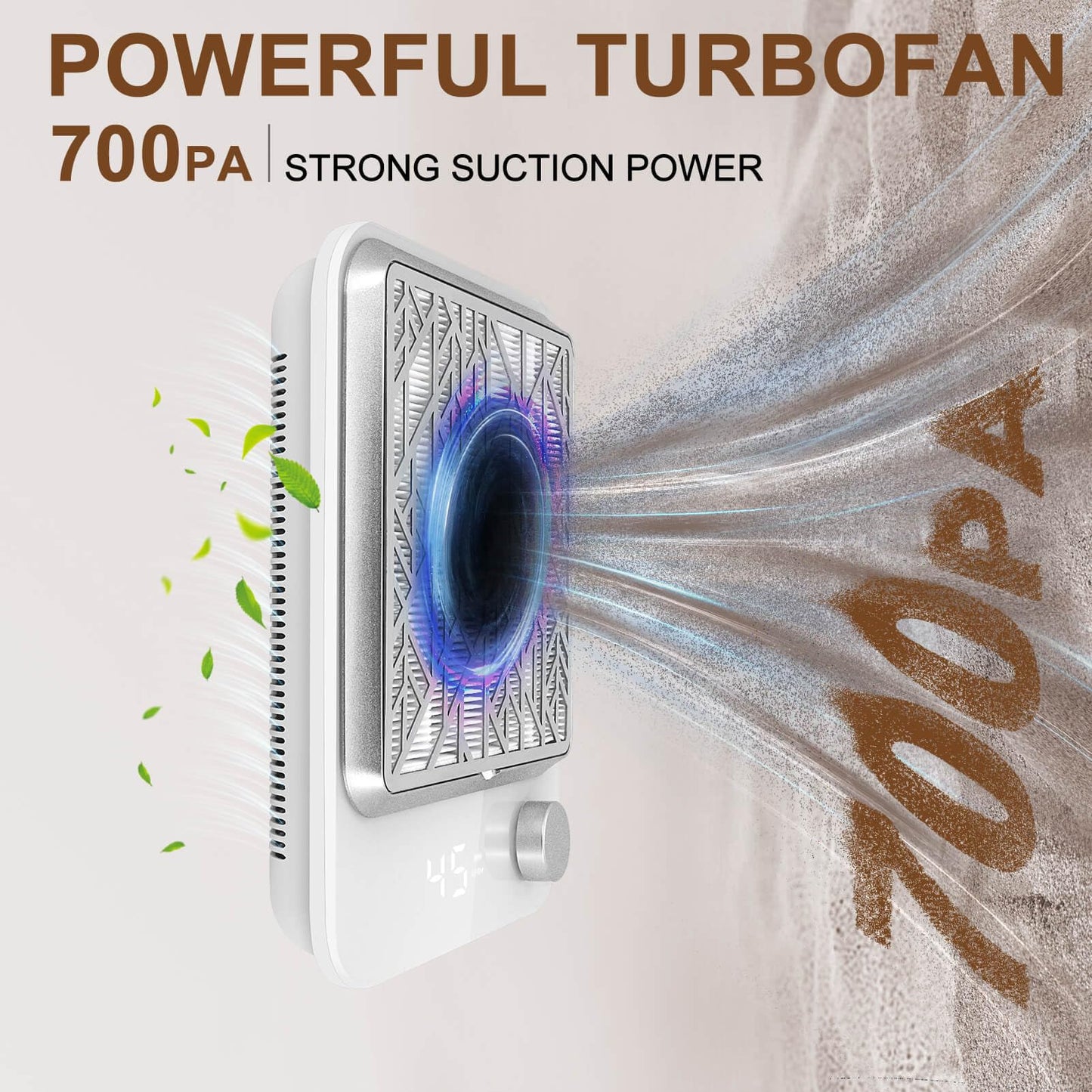 Cordless Nail Dust Collector Rechargeable, Professional Dust Collector Nail Tech Extractor Fan Vacuum Cleaner for Acrylic Nails Dip Powder Removal Home Salon Manicures