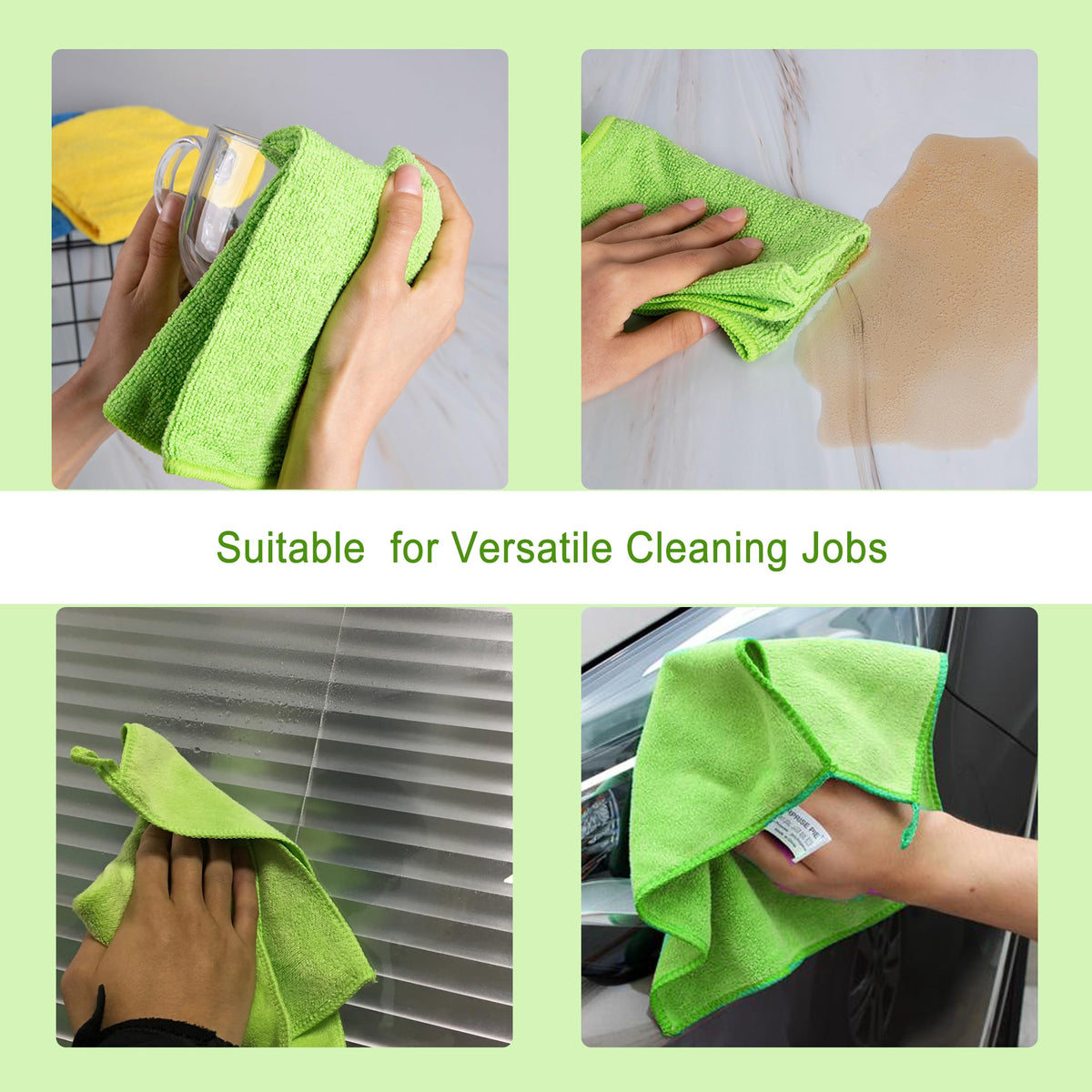 Premium 400 GSM Microfiber Cleaning Cloths (8 Count)