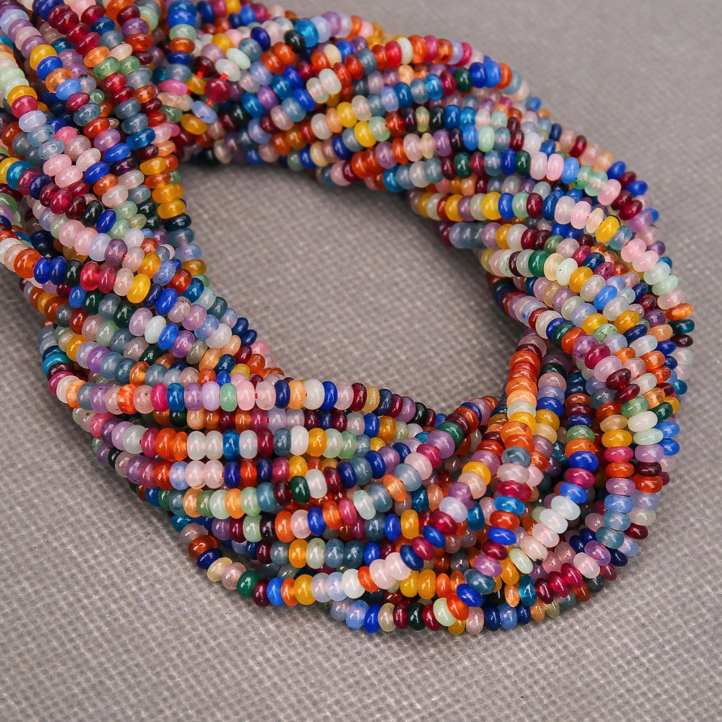 BONNY BOXX 1 Strand (150PCs) Natural 2 * 4mm Colorful Rondelle Beads, Natural Abacus Disk Stone Beads Loose Spacer Gemstone for DIY Bracelet Necklace Jewelry Making