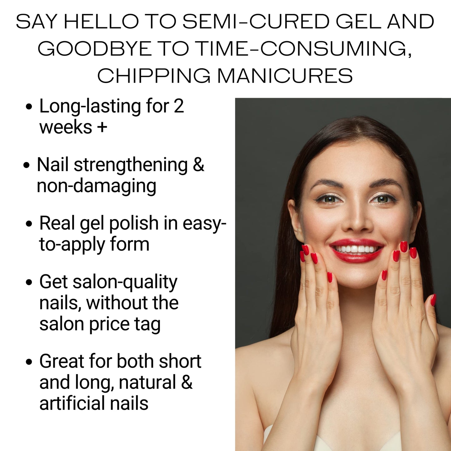 ALICE & BELLA Semi Cured Gel Nail Strips-20 PCS Ombre Gradient Effect Nail Strengthening Gel Stickers, Use with UV Light Lamp, Salon Quality Manicure Wraps (Bella's Favorite Ombre)