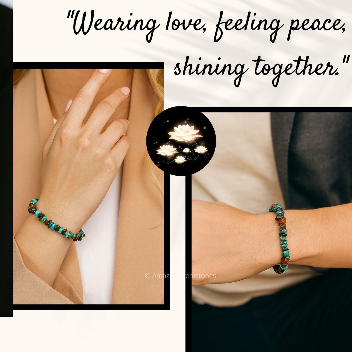Amazing Gemstone Chips Bracelet (Chrysocolla)