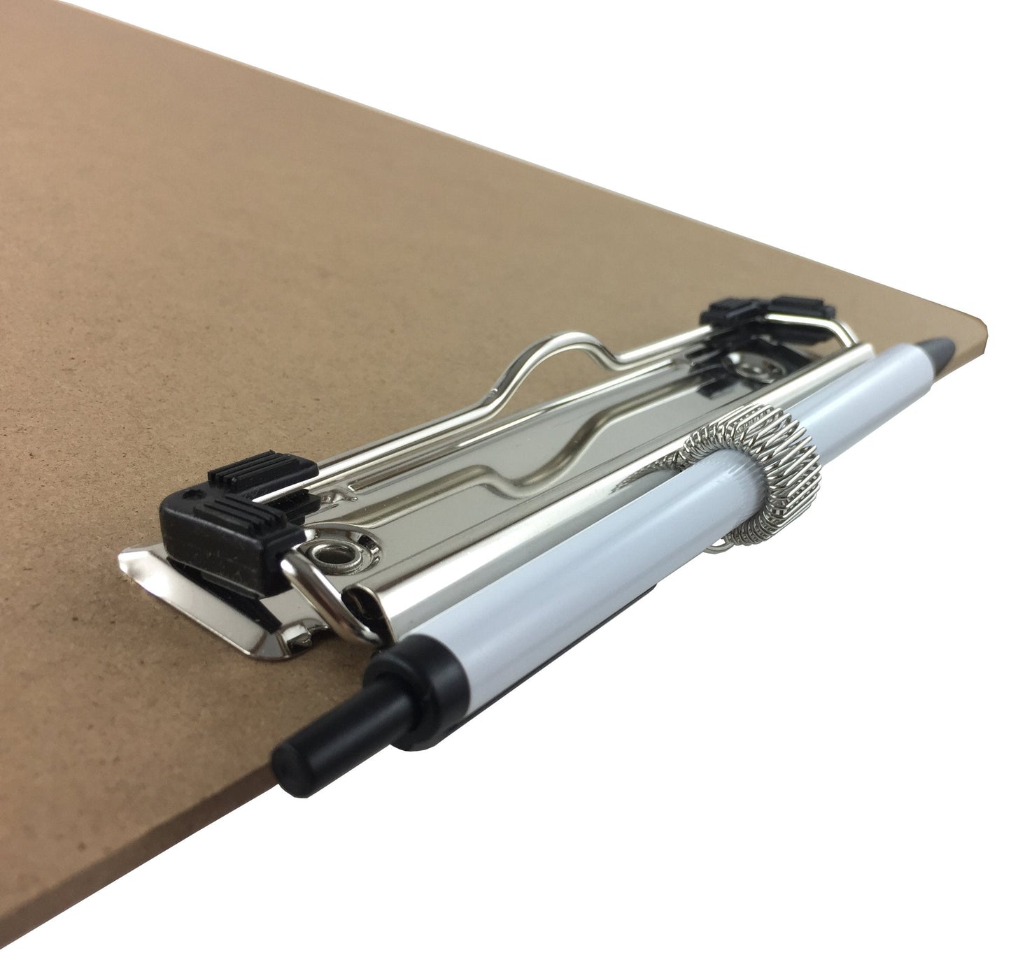 Pen Holder Clipboard, Letter Size, Low Profile Clip, Hardboard, 6-Pack (Pen Included)