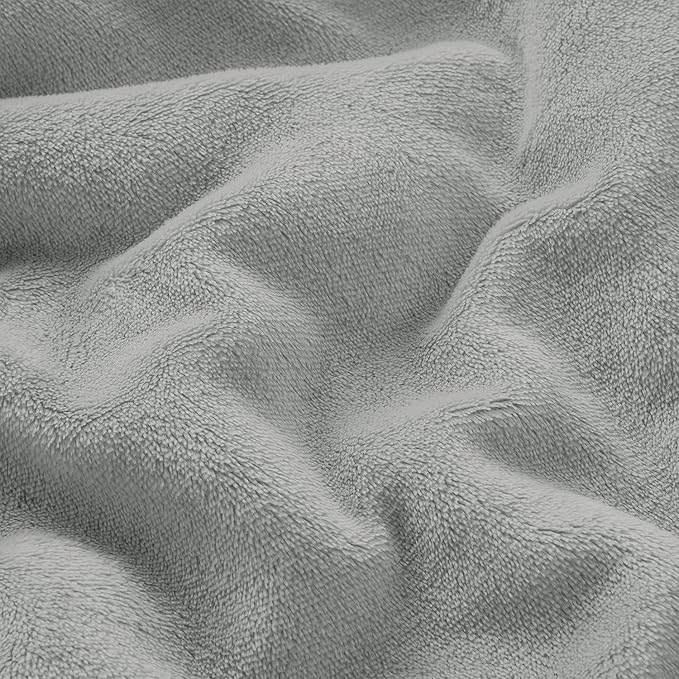 IR Imperial Rooms Sherpa Blankets Queen Size - Thick and Warm Blankets for Winter, Reversible Soft and Fuzzy Fluffy Queen Size Blanket for Bed, Light Grey, 90x90 Inches