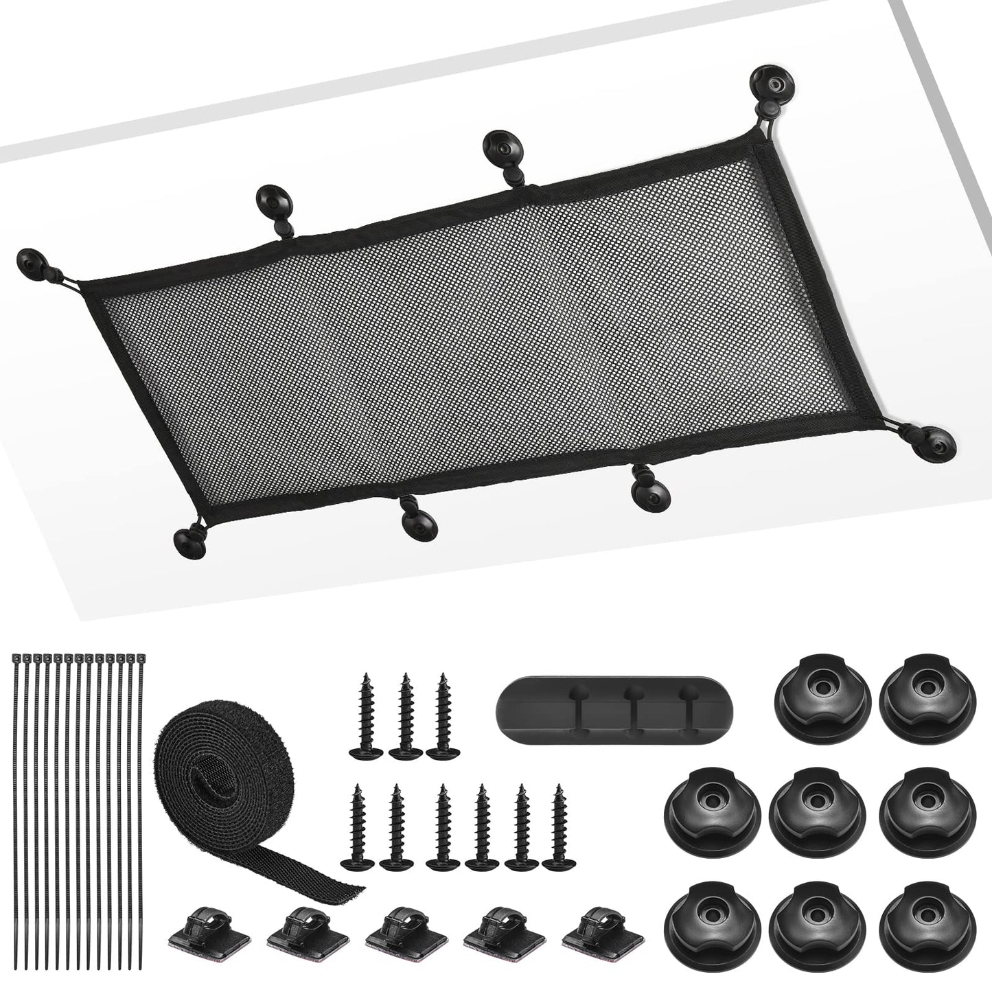 Cable Management Net Under Desk Kit,Privacy Mesh Cable Manager Flexible Under Desk Wire Net Large Capacity Cord Organizer Net for Office,Standing Desk, Home, 26 X 10 Inches
