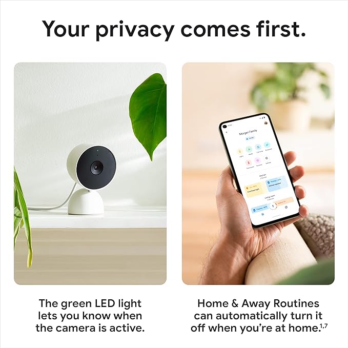 Google Nest Security Cam (Wired) - 2nd Generation - Linen, 1080p, Motion Only
