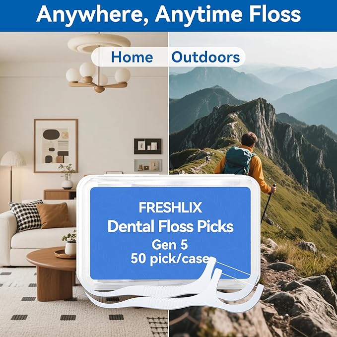 Dental Floss Picks 500 Count Tooth Picks Flossers Gen 5 Toothpicks Sticks to Remove Plaque & Protect Gingivae for Adults & Kids Teeth Cleaning