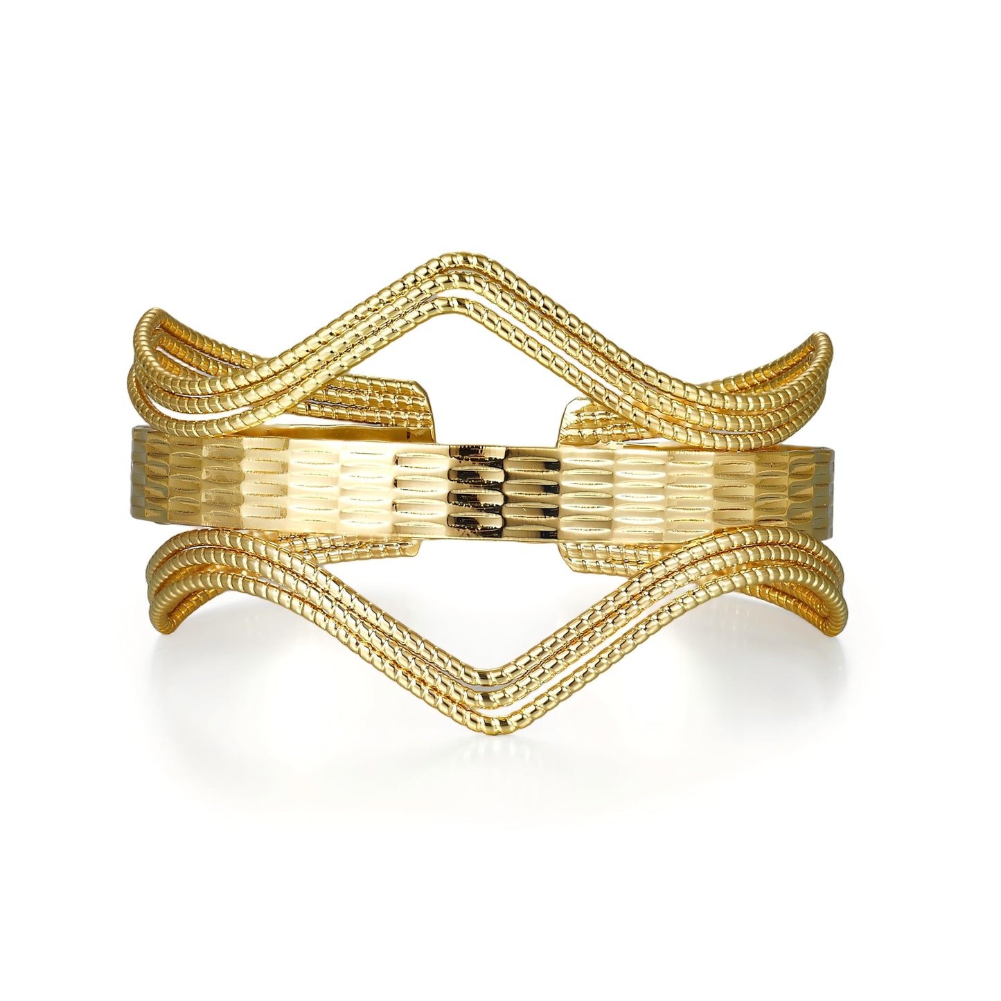 SHINYTE CATALINE Valentine's Day Gift Ideas 14K Gold Plated Chunky Cuff Bracelet For Women,Adjustable Bendable Cuff Bracelets Boho Bangle,Gift for Girlfriend Wife