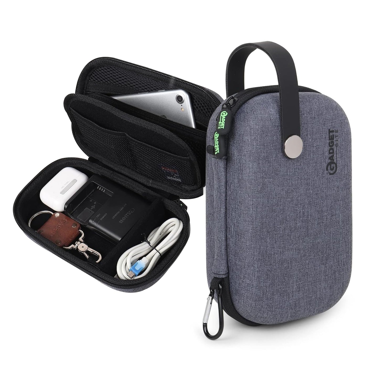 GadgetBite Organiser Portable Pouch For Electronic Accessories Usb Cables, Power Bank, Battery, Hard Drive, Sd Memory Card, Earphones, Travel Gadgets & Organiser Rugged Travel Friendly (Grey)
