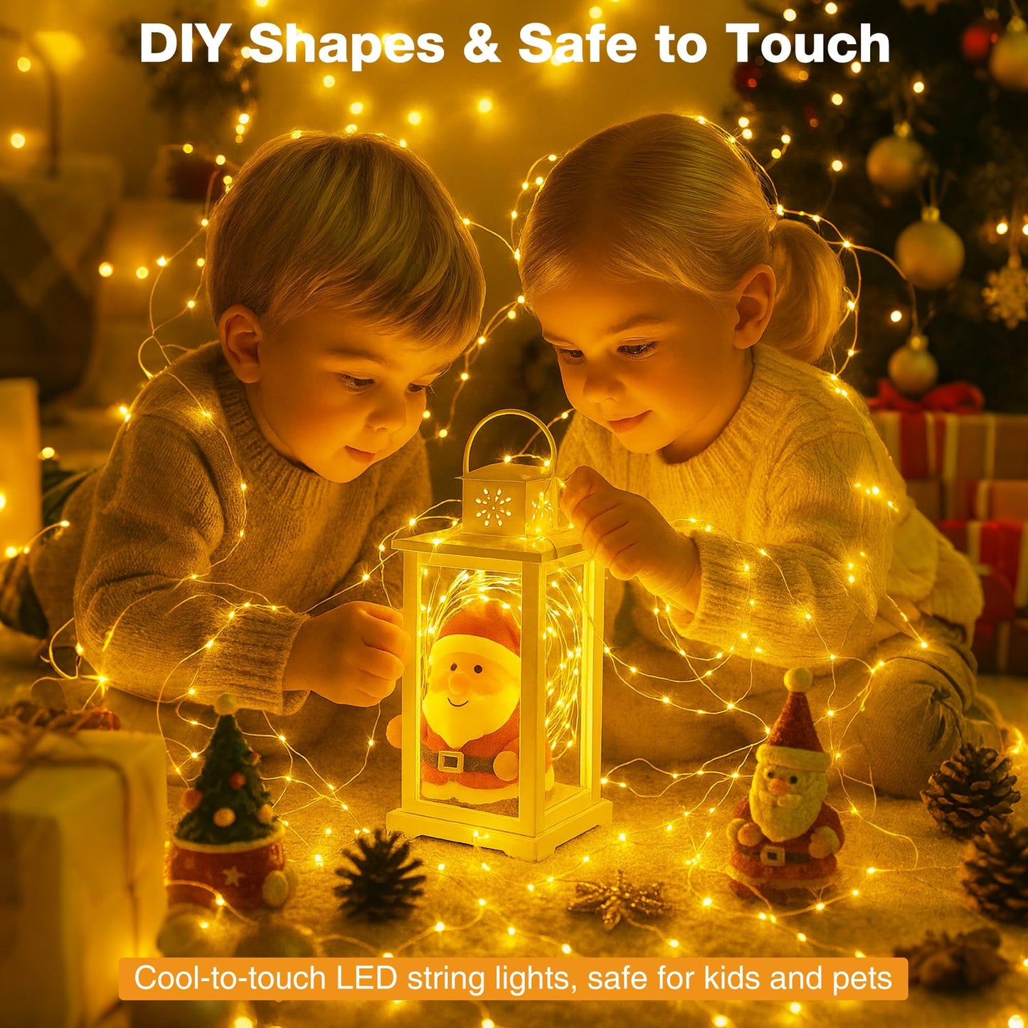 Fairdeer 6 Pack 16FT 50 LED Fairy Lights Battery Operated with Timer, 8 Modes USB Mini Twinkle Light, Small String Lights for Tree Wreath Vase Bedroom DIY Holoday Wedding Decorations-Warm White
